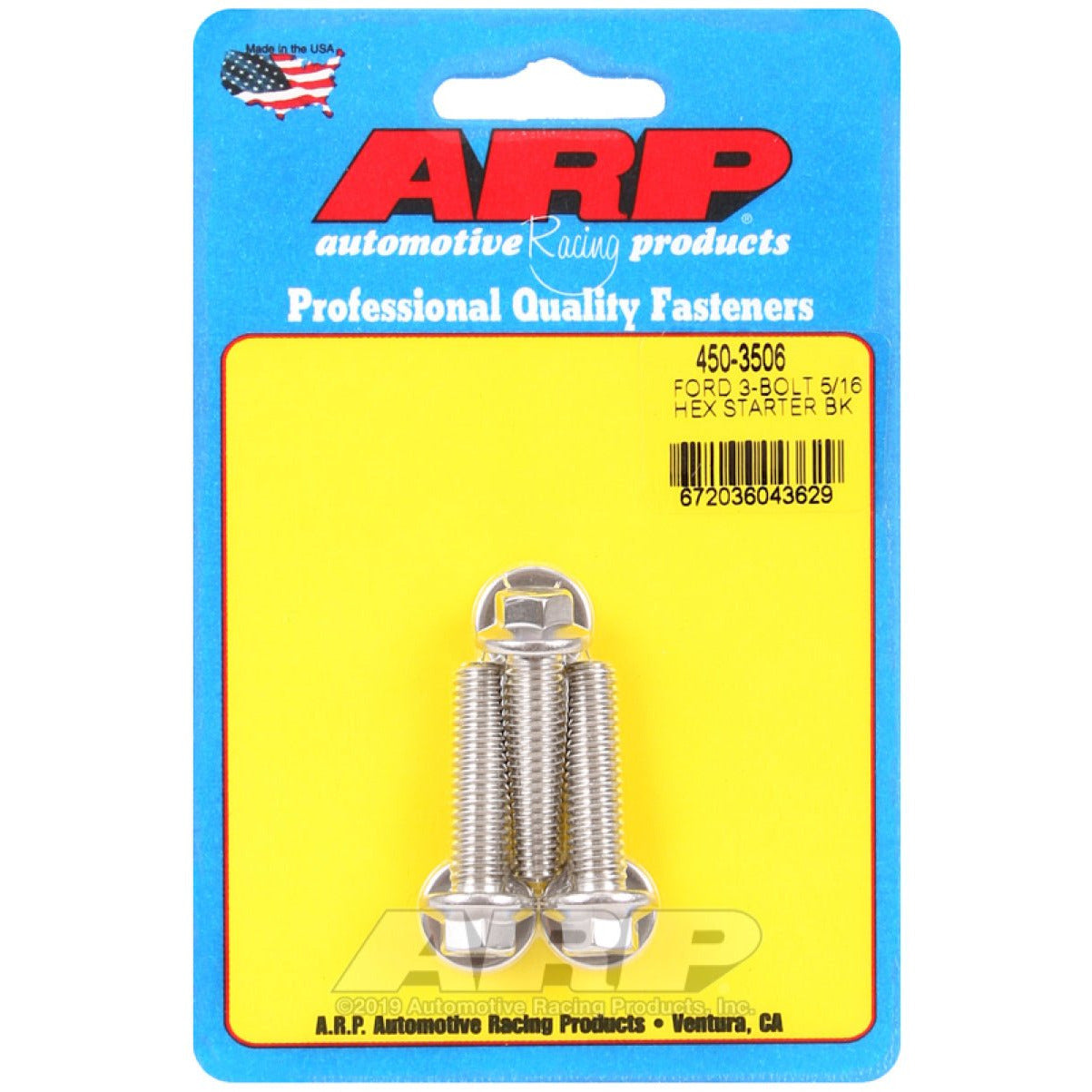ARP Ford SS 3-Bolt 5/16in Hex Starter Bolt Kit ARP Hardware Kits - Other