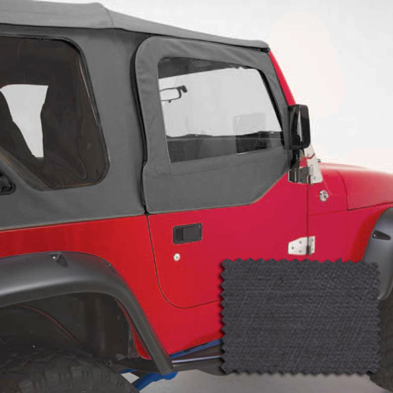 Rugged Ridge Upper Soft Door Kit Black Denim 97-06 Jeep Wrangler Rugged Ridge Doors