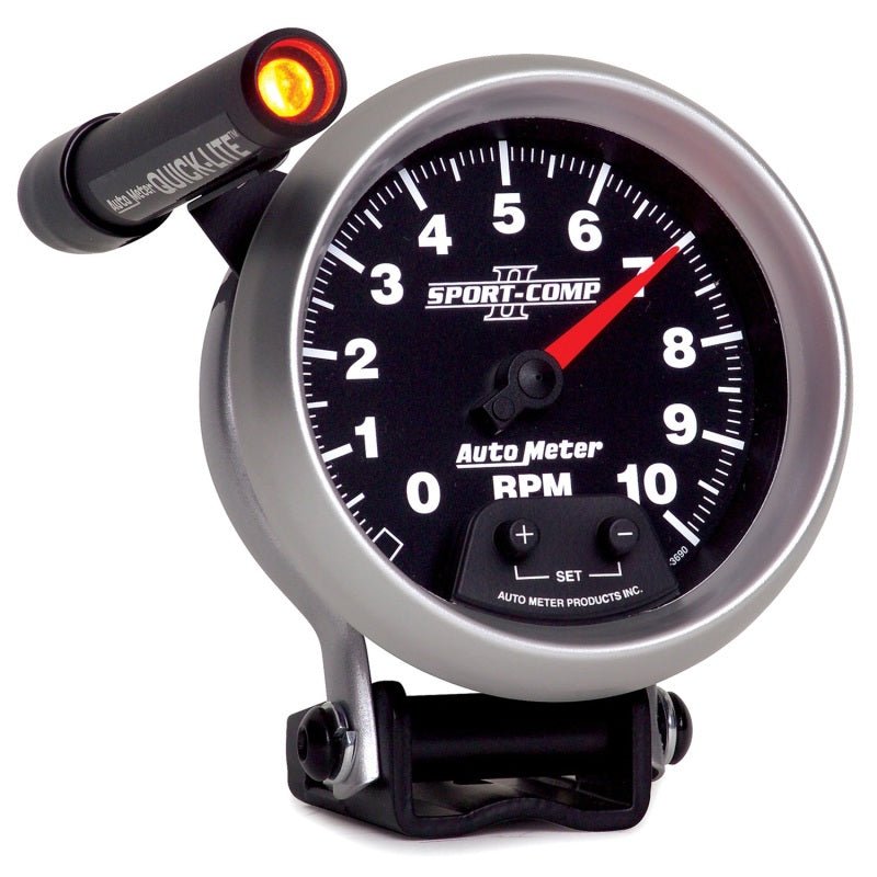 Autometer Sport-Comp II Quick Lite 3 3/4in 10K RPM Pedestal Tachometer AutoMeter Gauges