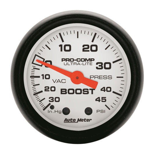 Autometer Phantom 52mm 30in Hg-Vac/45PSI Mechanical Vacuum/Boost Gauge AutoMeter Gauges