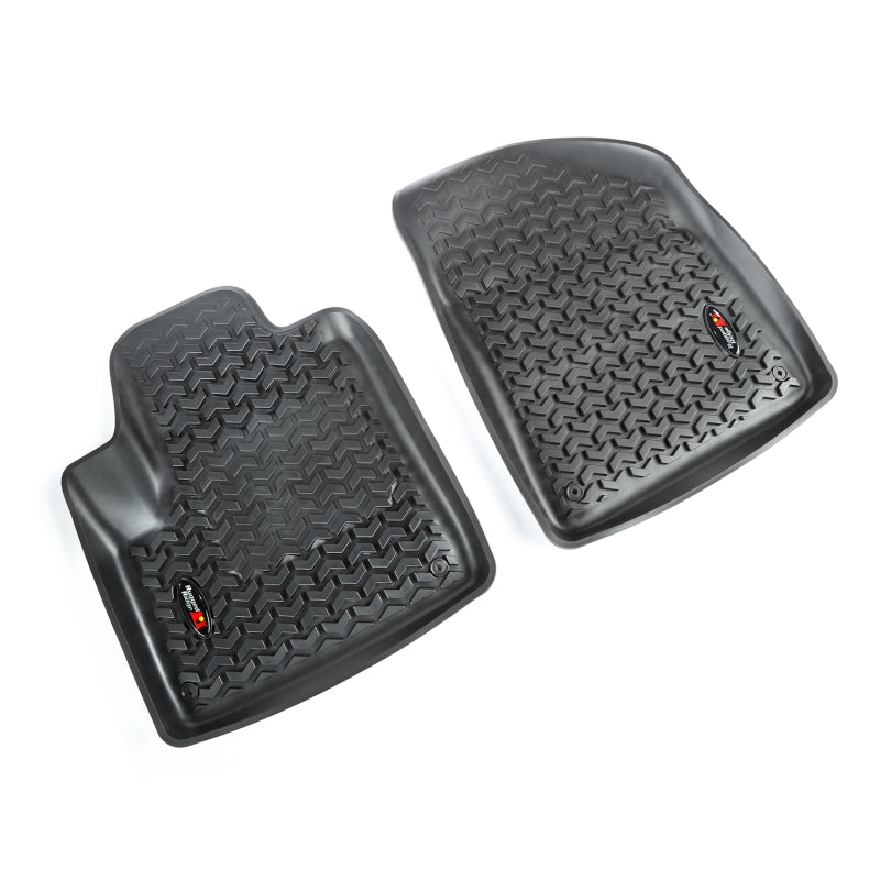 Rugged Ridge Floor Liner Front Black 2014-2020 Jeep Cherokee KL Rugged Ridge Floor Mats - Rubber