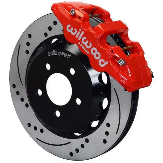 Wilwood AERO6 Front Hat Kit 14.00 Drilled Red 2016-Up Camaro w/Lines Wilwood Big Brake Kits