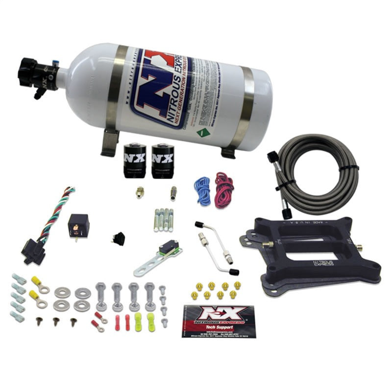 Nitrous Express 4150 4-BBL/Alcohol Nitrous Kit (100-500HP) w/10lb Bottle Nitrous Express Nitrous Systems