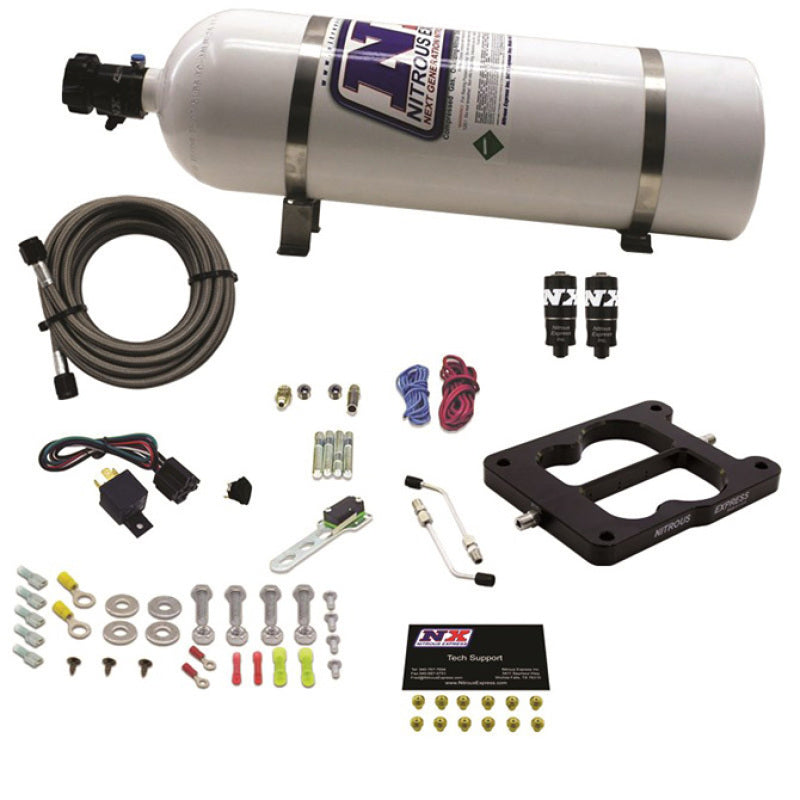 Nitrous Express Q-Jet/Holley Spread Bore Hitman Plus Nitrous Kit (50-200HP) w/15lb Bottle Nitrous Express Nitrous Systems