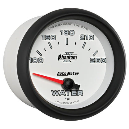 Autometer Phantom II 2-5/8in 100-250 Degrees F Electrical Water Temperature Gauge AutoMeter Gauges