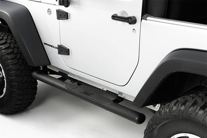 Rugged Ridge 4 1/4-In Oval Side Step Black 07-18 Jeep Wrangler JK Rugged Ridge Side Steps