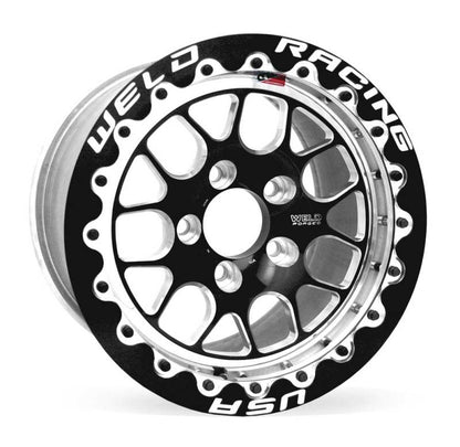 Weld S77 15x9.33 / 5x4.5 BP / 5.5in. BS Black Wheel (Medium Pad) - Black Single Beadlock MT