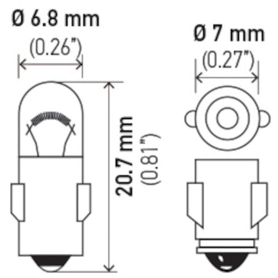 Hella Bulb 3899 24V 3W BA7s T2 Hella Bulbs