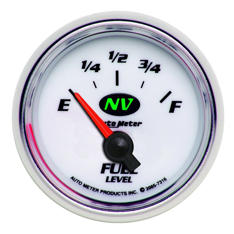 AutoMeter Gauge Fuel Level 2-1/16in. 240 Ohm(e) to 33 Ohm(f) Elec NV AutoMeter Gauges