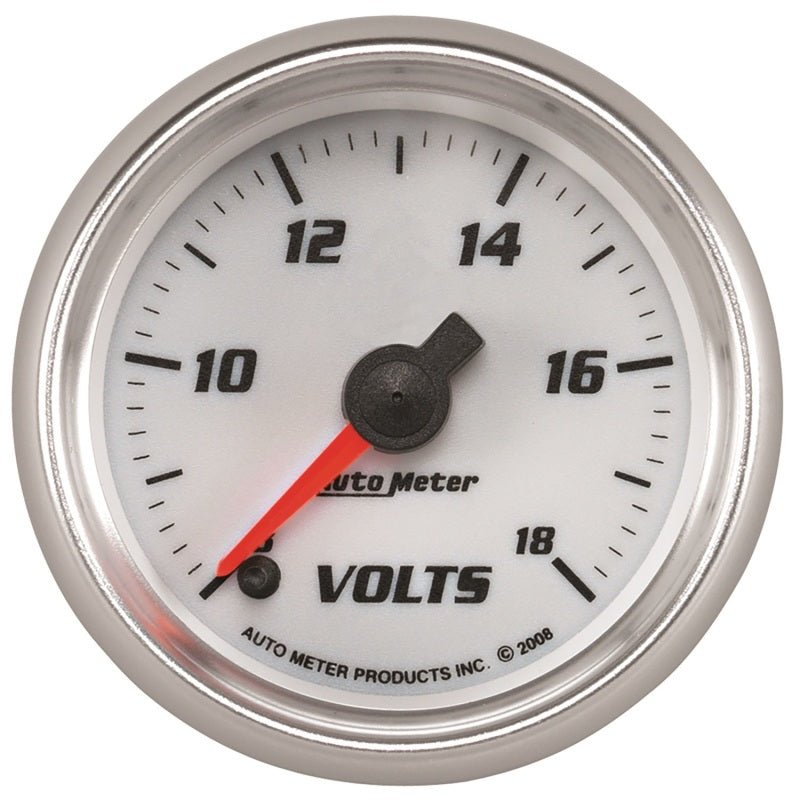 Autometer Pro-Cycle Gauge Voltmeter 2 1/16in 18V Digital Stepper Motor White AutoMeter Gauges