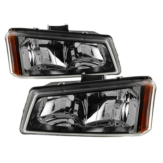 Xtune Chevy Silverado 1500/2500/3500 03-06 Crystal Headlights Black HD-JH-CSIL03-BK-AM SPYDER Headlights