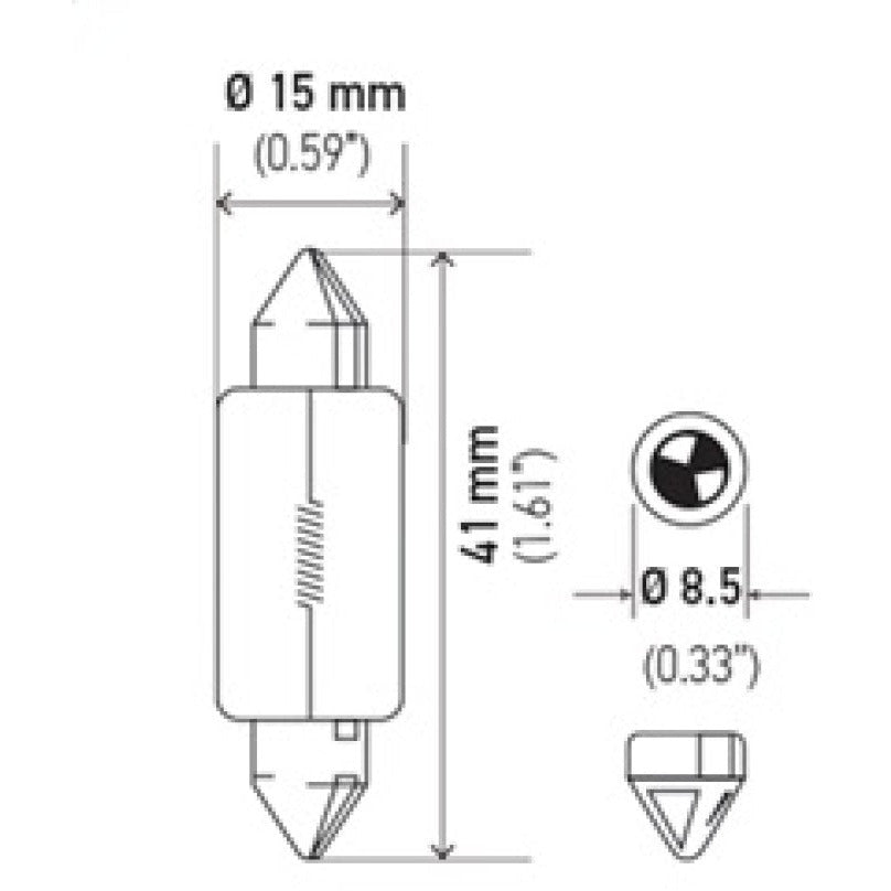 Hella Bulb 6480 24V 18W SV8.5-8 T4.625 15x43mm Hella Bulbs