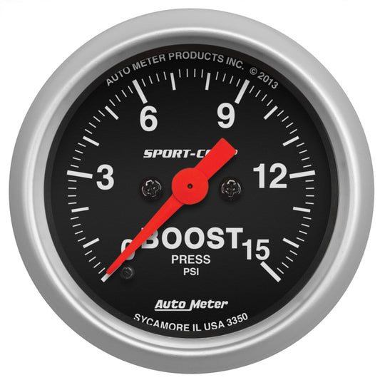 Autometer 2-1/16in 15PSI Boost Digital Stepper Motor Sport-Comp Gauge AutoMeter Gauges