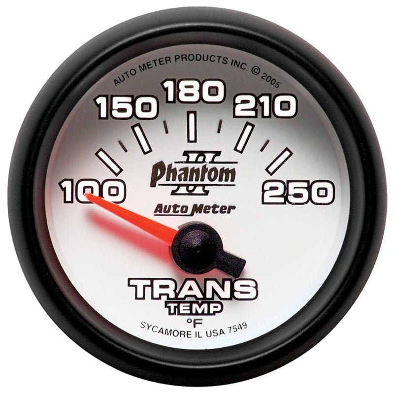 Autometer Phantom II 52.4mm Shortl Sweep Electronic 100-350 Def F Transmission Temperature Gauge AutoMeter Gauges