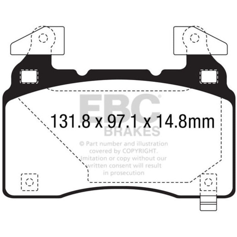 EBC 12+ Tesla Model S Electric Greenstuff Front Brake Pads EBC Brake Pads - Performance