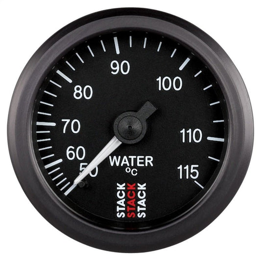 Autometer Stack Instruments 52mm 50-115 Celsius 3/8 BSPT (M) Mechanical Water Temp Gauge - Black AutoMeter Gauges