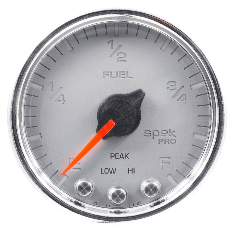 Autometer Spek-Pro Gauge Fuel Level 2 1/16in 0-270 Programmable Slvr/Chrm AutoMeter Gauges