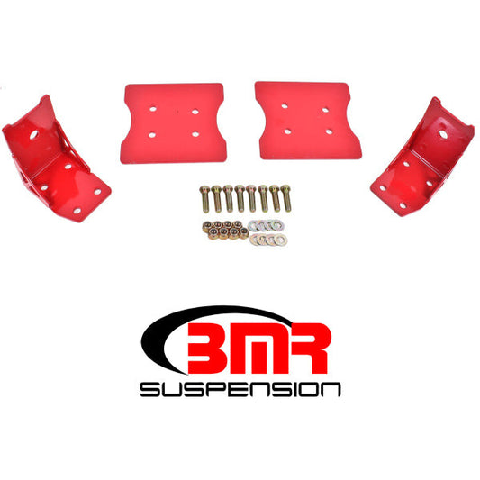 BMR 79-04 Fox Mustang Lower Torque Box Reinforcement Plates - Red BMR Suspension Diff Braces