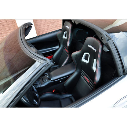 CORBEAU Evolution X Fixed Back Seat (Red Stich) Package Corvette C5 With Brackets