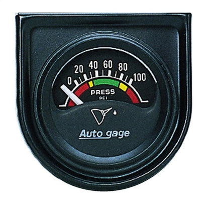 Autometer AutoGage Gauge Console 1.5in 100psi Electric Oil Pressure Gauge - Black Dial/Black Bezel AutoMeter Gauges