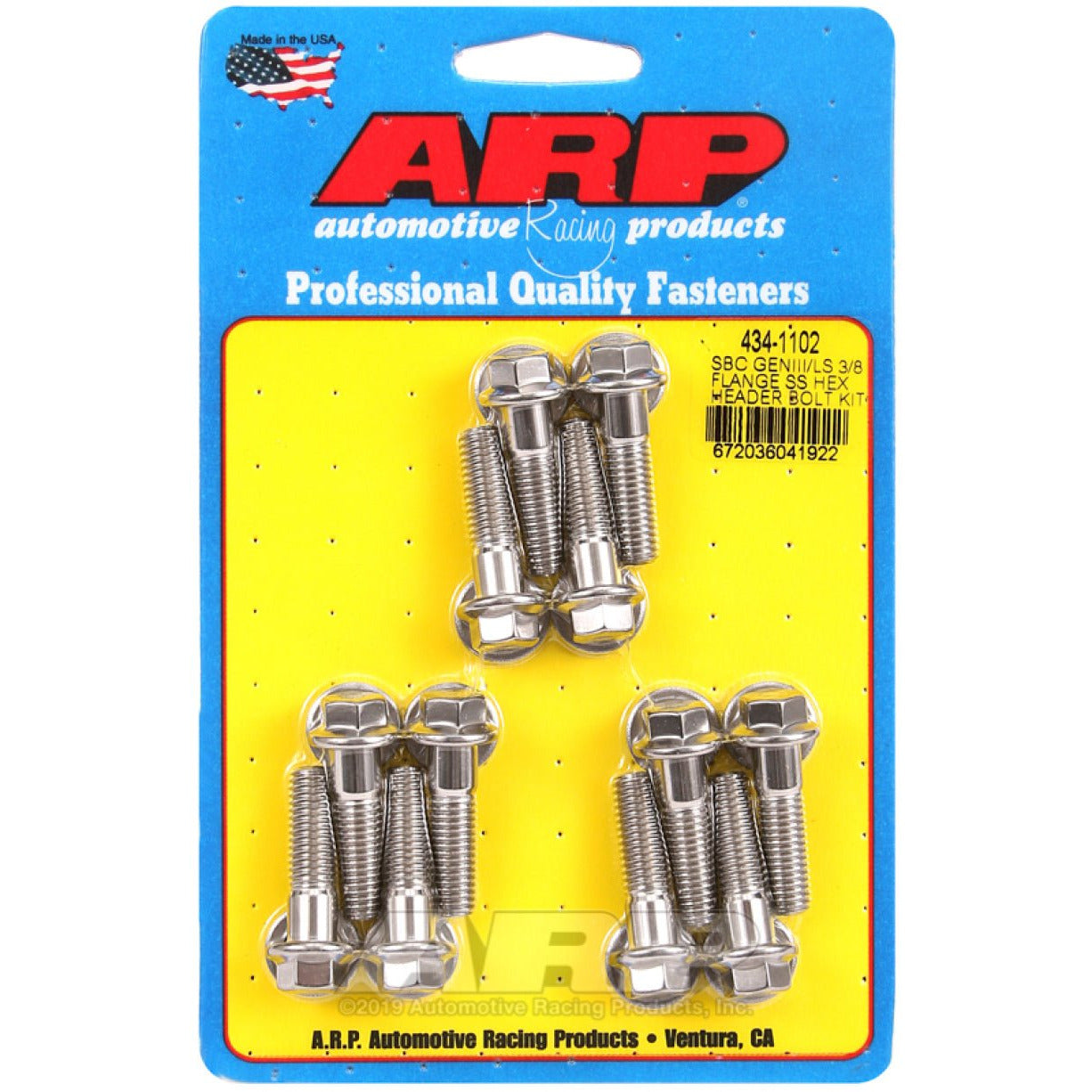 ARP Header Stud Kit SS 6pt SBC/GenIII 3/8 Flange ARP Hardware Kits - Other