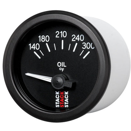 Autometer Stack 52mm 140-300 Deg F 1/8in NPTF Electric Oil Temp Gauge - Black AutoMeter Gauges