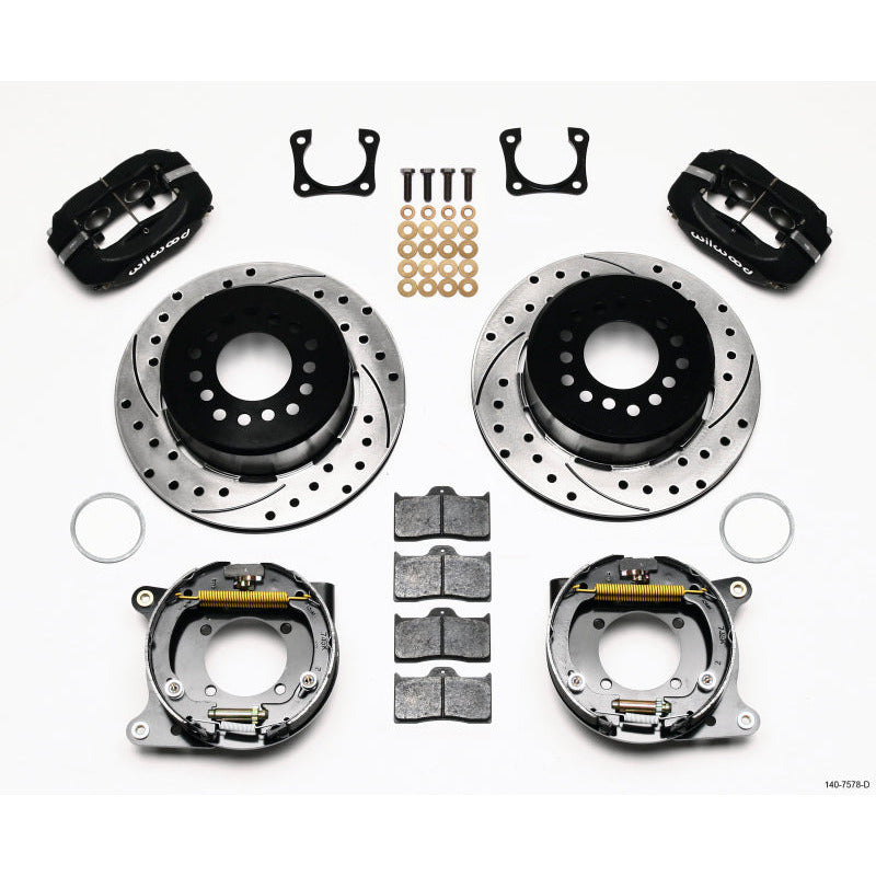 Wilwood Forged Dynalite P/S Park Brake Kit Drilled Chevy 12 Bolt-Spec 3.15in Brng Wilwood Big Brake Kits