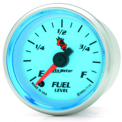 Autometer C2 52mm Electronic Programmable Empty to Full Fuel Level Gauge AutoMeter Gauges