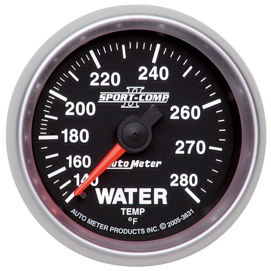 Autometer Sport-Comp II 2-1/16in 140-280 Deg Mechanical Water Temp Gauge - Black AutoMeter Gauges