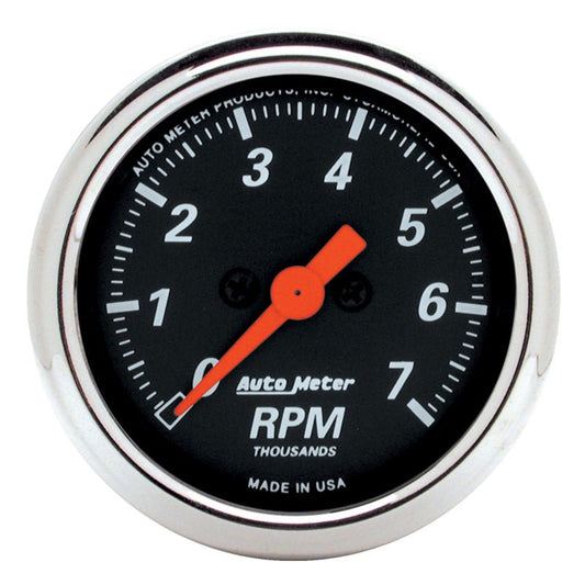 Autometer Designer Black 2-1/16in Electrical 7k RPM Tachometer AutoMeter Gauges