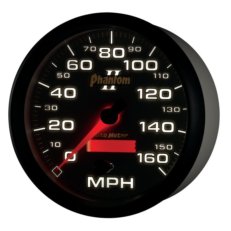 Autometer Phantom II 5in Electrical Programmable Speedometer 150MPH AutoMeter Gauges