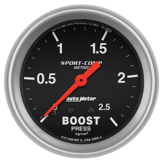 Autometer Sport-Comp 66.7mm METRIC 0-4kg/Cm2 Mechanical Boost Gauge AutoMeter Gauges