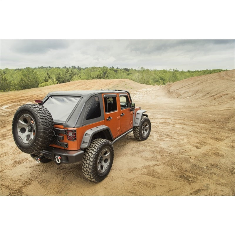 Rugged Ridge Bowless Soft Top Black Diamond 4-Door 07-18 Jeep Wrangler JK Rugged Ridge Soft Tops