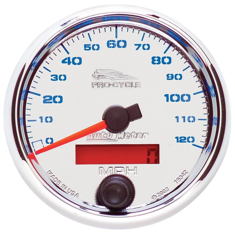 Autometer Pro-Cycle Gauge Speedo 2 5/8in 120 Mph Elec Chrome AutoMeter Gauges