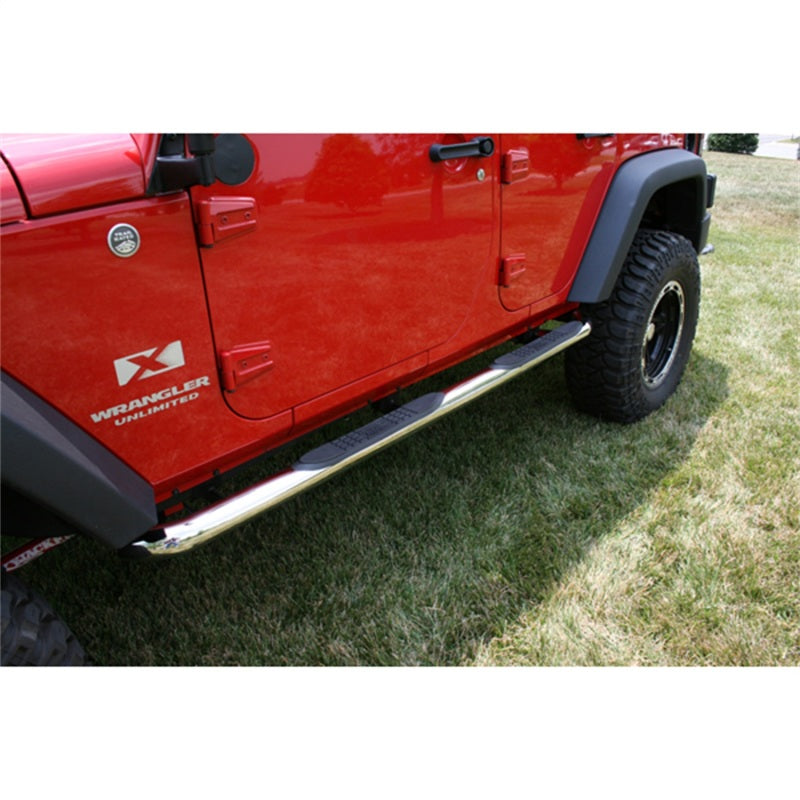 Rugged Ridge 3-In Round Side Step SS 07-18 Jeep Wrangler Unlimited JK Rugged Ridge Side Steps