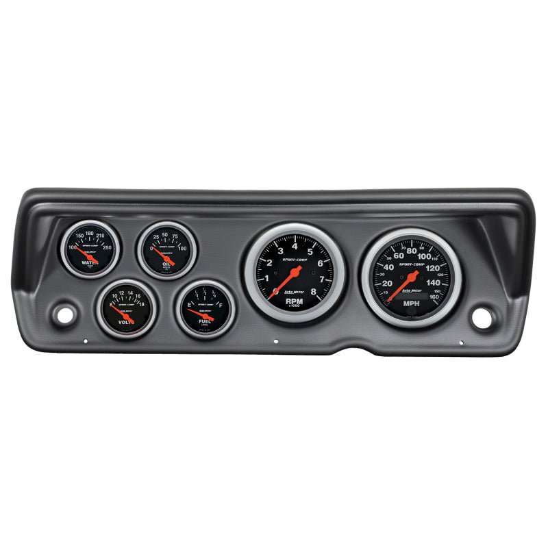 Autometer Sport-Comp 70-76 Duster/ Demon/ Dart Dash Kit 6pc Tach / MPH / Fuel / Oil / WTMP / Volt AutoMeter Gauges