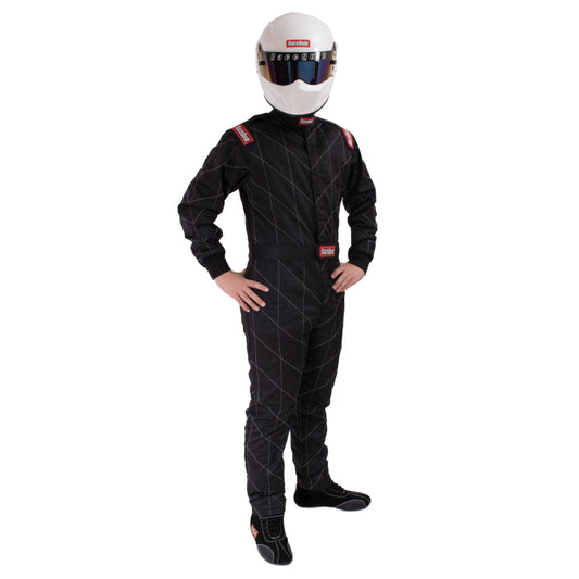 RaceQuip Black Chevron-5 Suit SFI-5 - Mtall