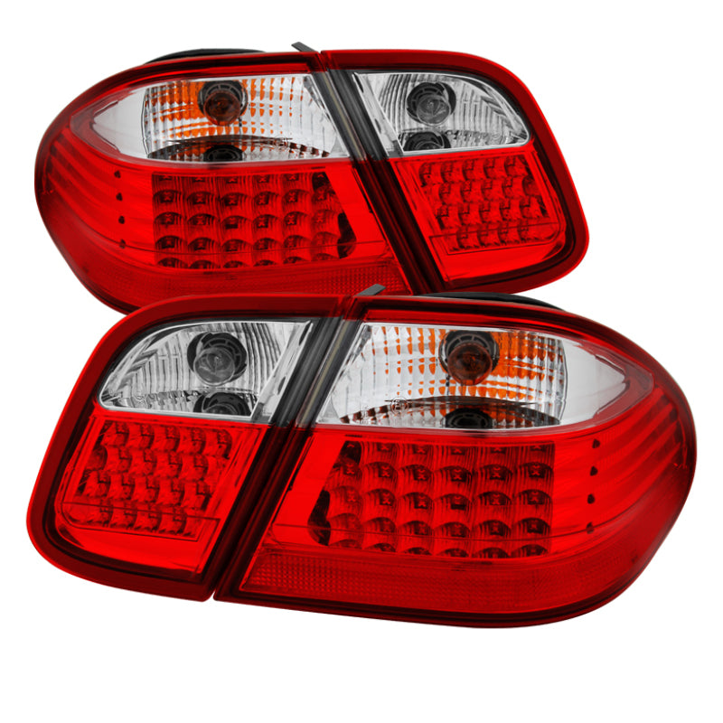 Xtune Mercdes Benz W208 Clk 98-02 LED Tail Lights Red Clear ALT-JH-MBW20898-LED-RC SPYDER Tail Lights