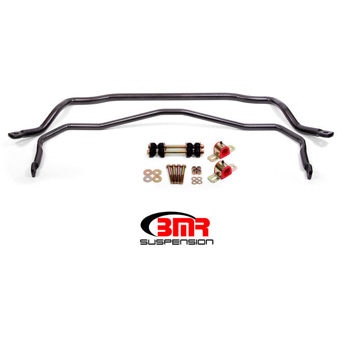 BMR 64-72 A-Body Front & Rear Sway Bar Kit w/ Bushings - Black Hammertone BMR Suspension Sway Bars