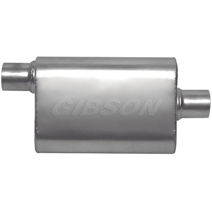 Gibson CFT Superflow Offset/Center Oval Muffler - 4x9x13in/3in Inlet/3in Outlet - Stainless Gibson Muffler