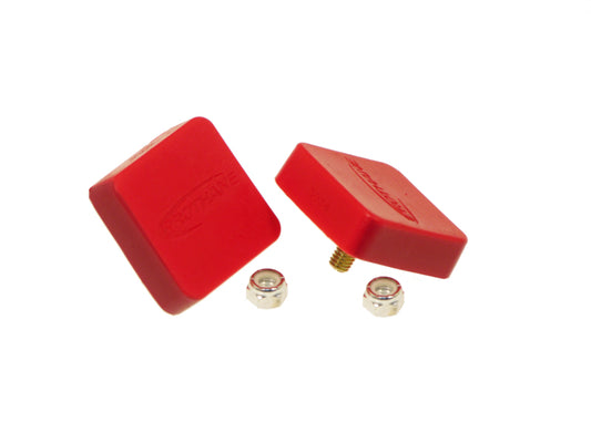 Prothane Universal Bump Stop 5/8X2X2 Sqr w/ Ctr Stud - Red