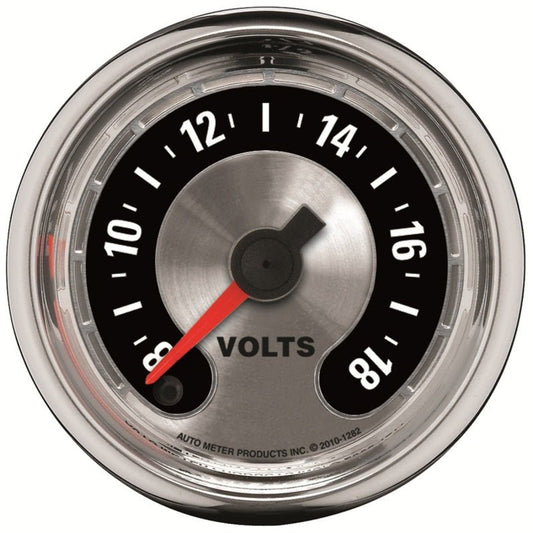 Autometer American Muscle 52mm Full Sweep Electric 8-18 Volts Voltmeter Gauge AutoMeter Gauges