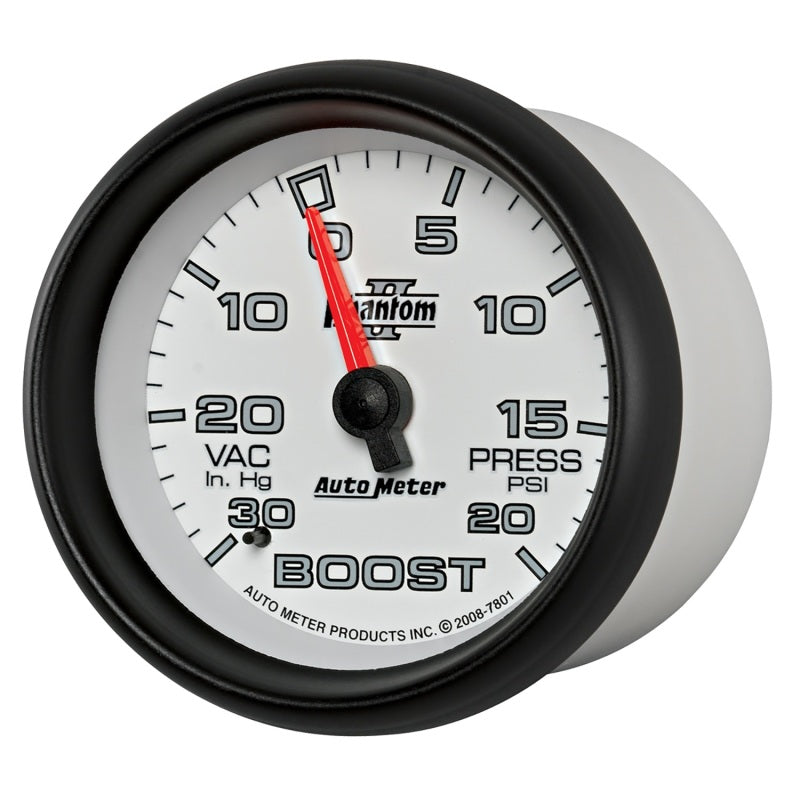 AutoMeter Gauge Vac/Boost 2-5/8in. 30Inhg-20PSI Mechanical Phantom II AutoMeter Gauges