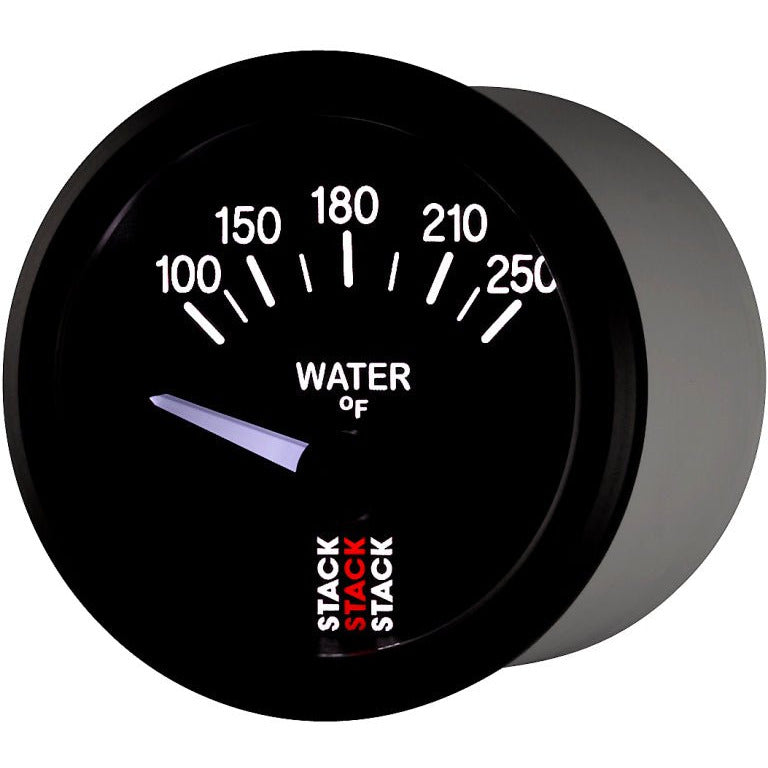 Autometer Stack 52mm 100-250 Deg F 1/8in NPTF Electric Water Temp Gauge - Black AutoMeter Gauges