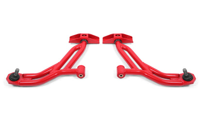 BMR 10-14 Ford Mustang / Shelby GT500 Non-Adj. Lower A-Arms (Poly/Delrin) - Red