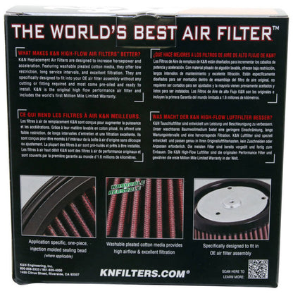 K&N Replacement Air Filter 1.625in H for Harley Davidson