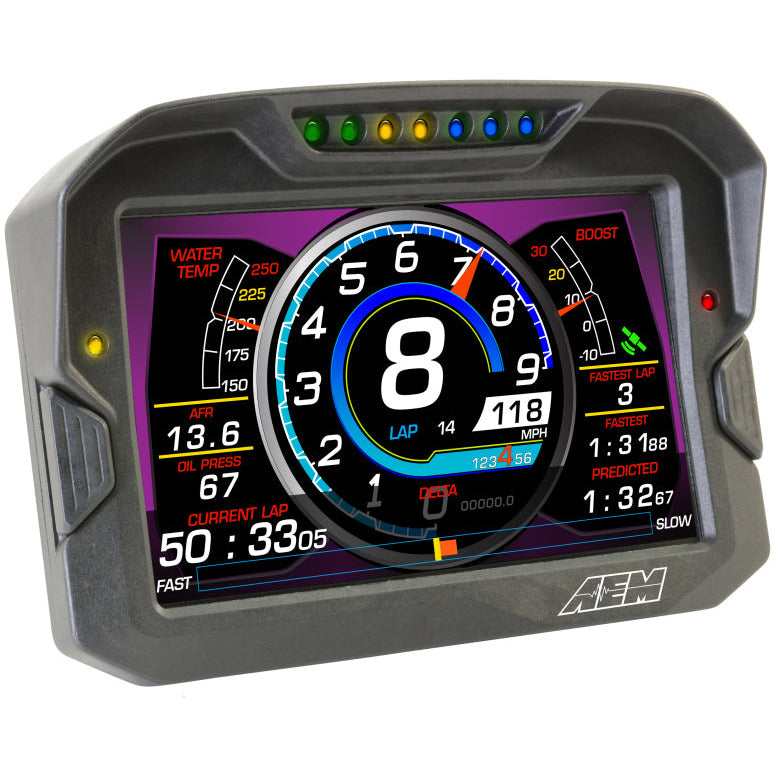 AEM CD-7 Non Logging GPS Enabled Race Dash Carbon Fiber Digital Display w/o VDM (CAN Input Only) AEM Gauges