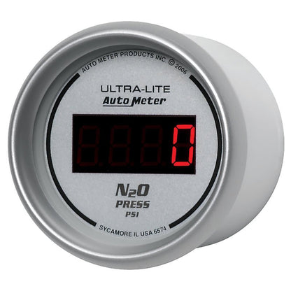 Autometer Ultra-Lite 2-1/16in 1600 PSI Digital Nitrous Pressure Gauge - Silver AutoMeter Gauges