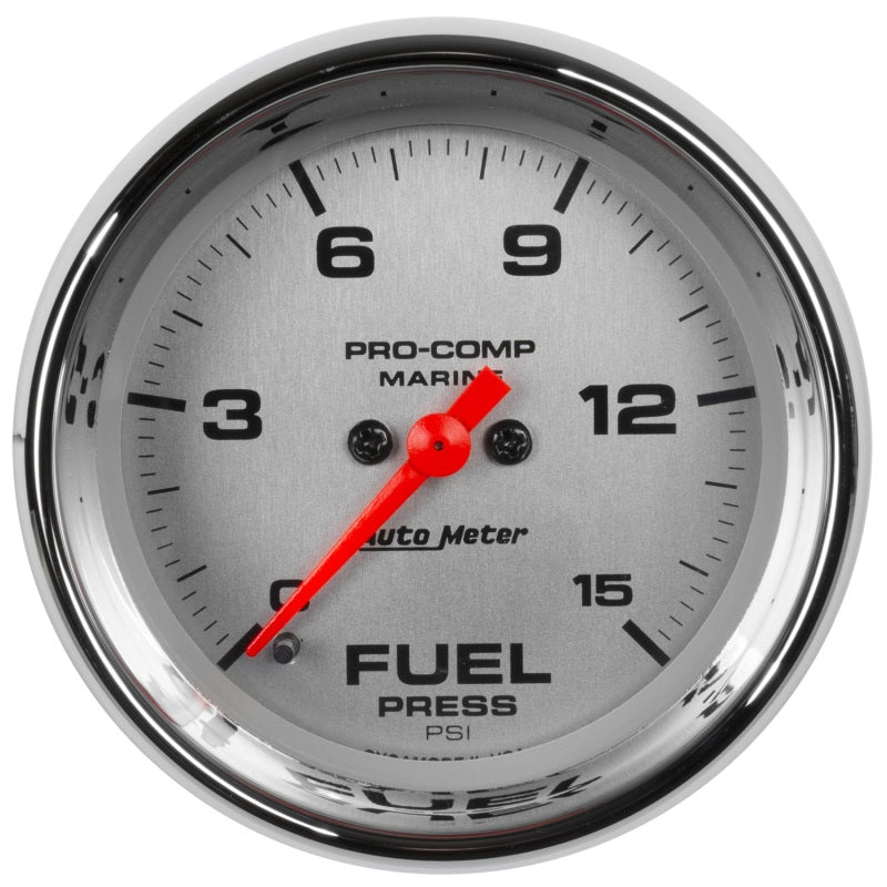 Autometer 2-1/16in 15PSI Digital Stepper Motor Marine Chrome Ultra-Lite Gauge AutoMeter Gauges