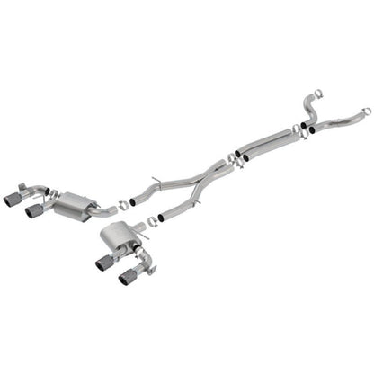 Borla 17-18 Chevrolet Camaro ZL1 6.2L V8 S Type Catback Exhaust w/ Dual Mode Valves CF Black Anod Borla Catback